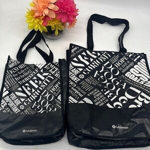 Lululemon large and small reusable shopping bags